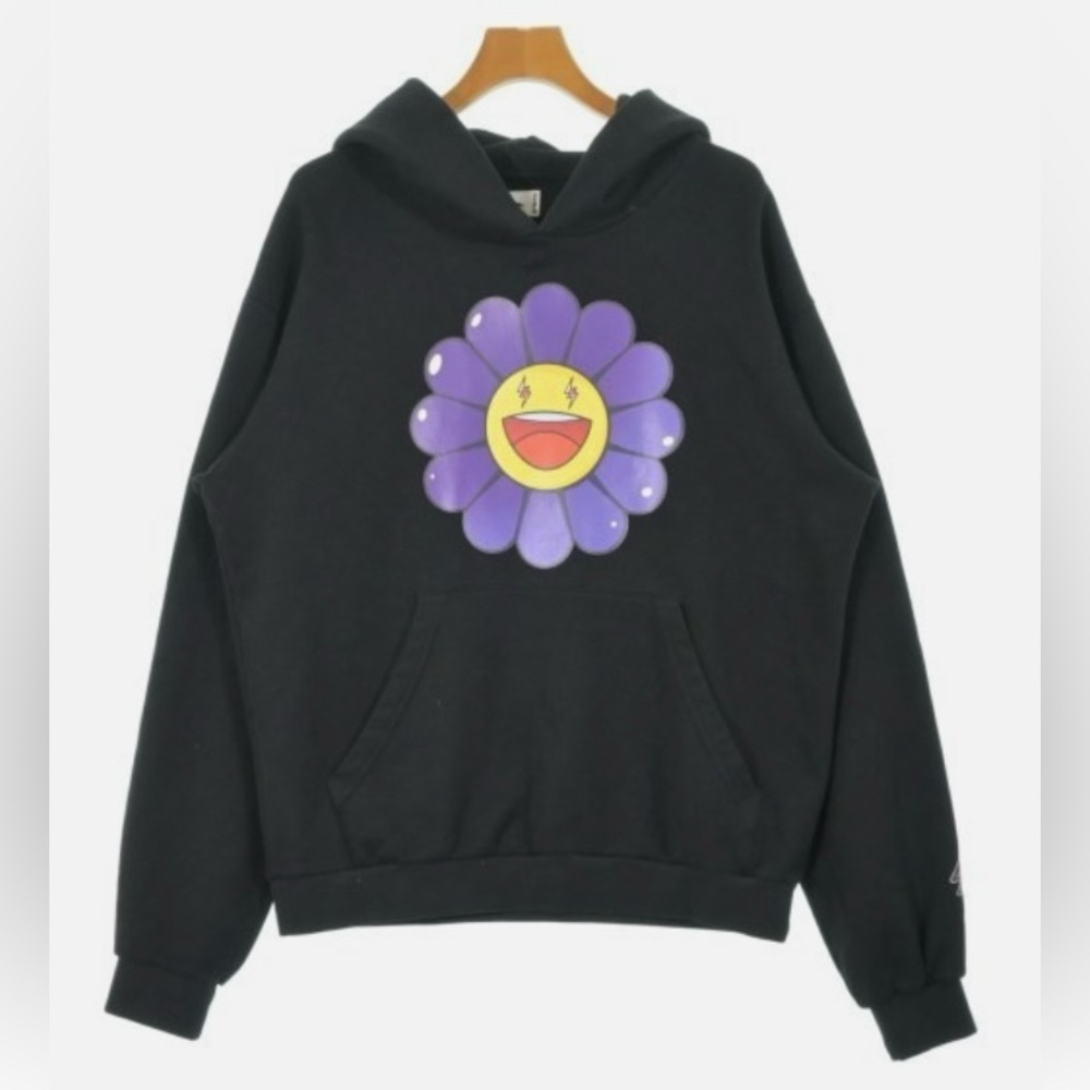 J Balvin takashi Murakami purple black flower hoodie sweatshirt top SALE M skate